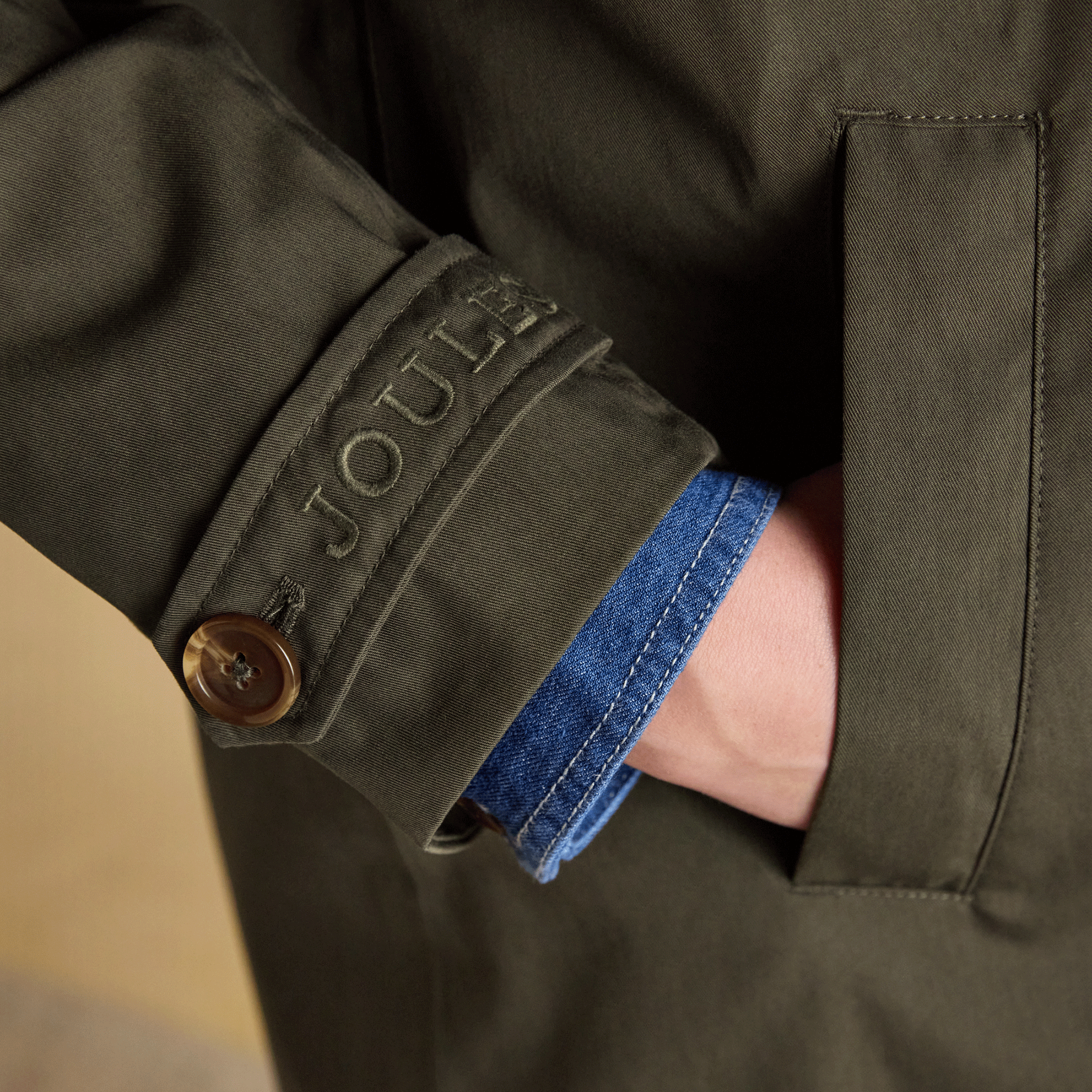 Joules Rainmore Waterproof Jacket in Khaki Green