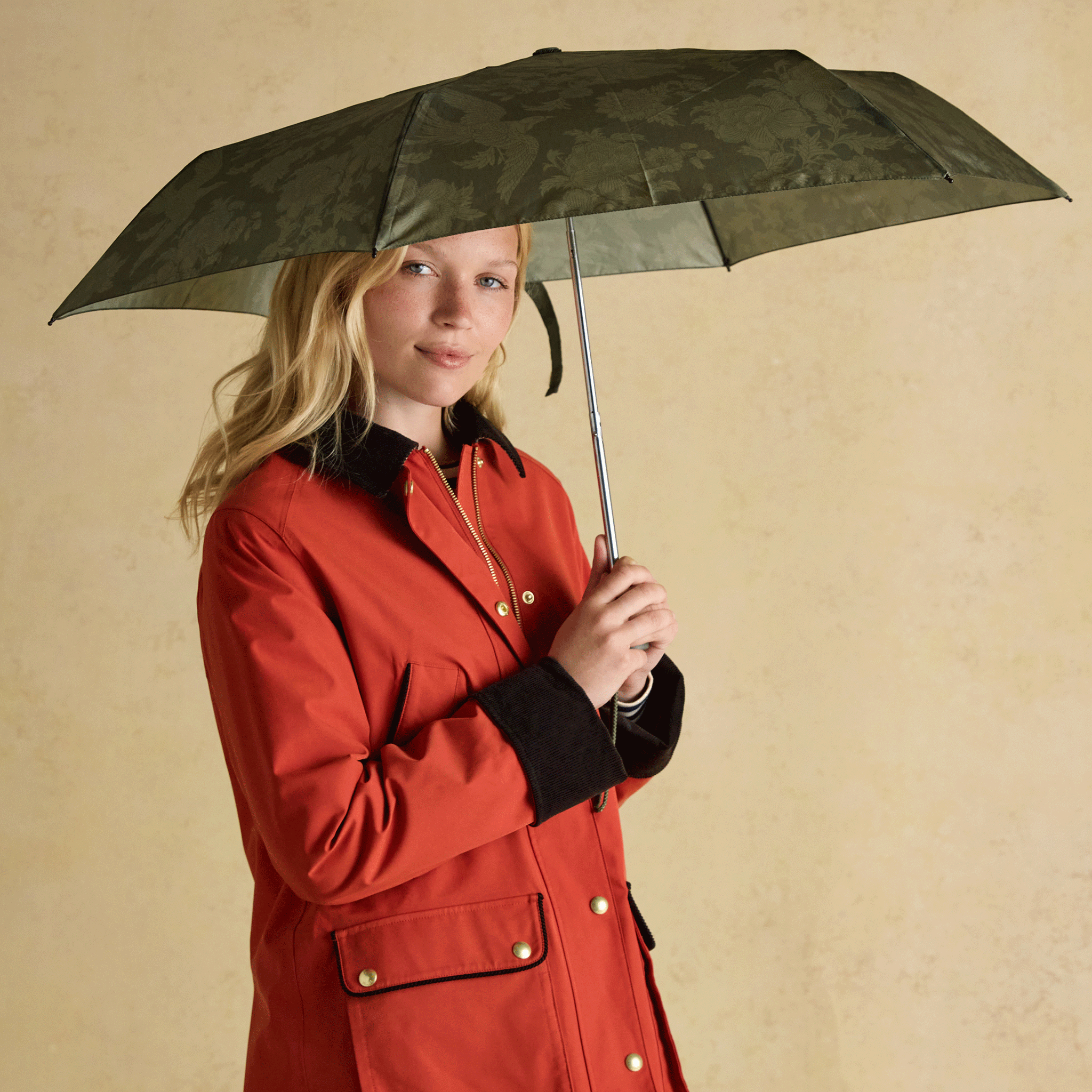 Joules Rayne Green Printed Umbrella