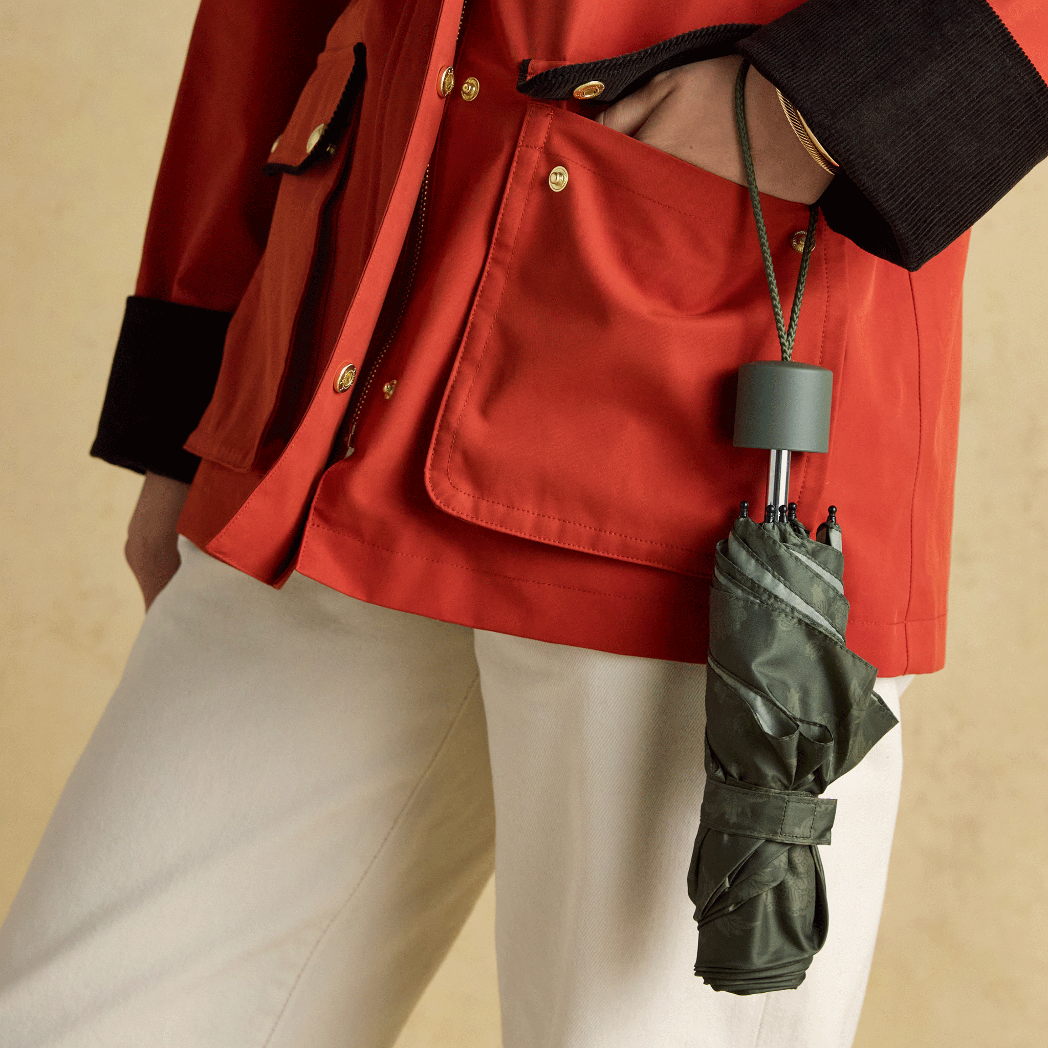 Joules Rayne Green Printed Umbrella