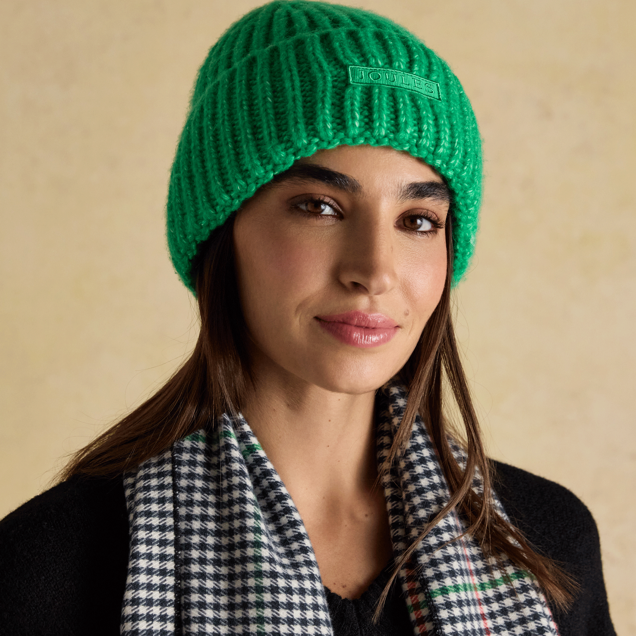 Joules Rosa Beanie Hat Green