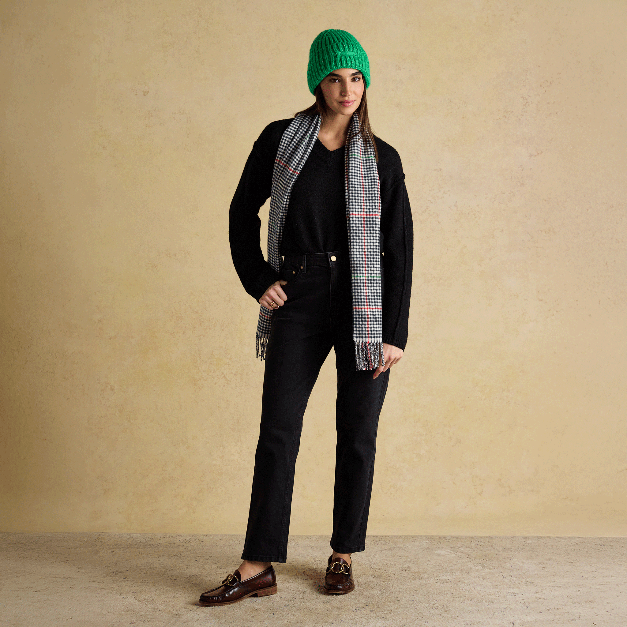 Joules Rosa Beanie Hat Green