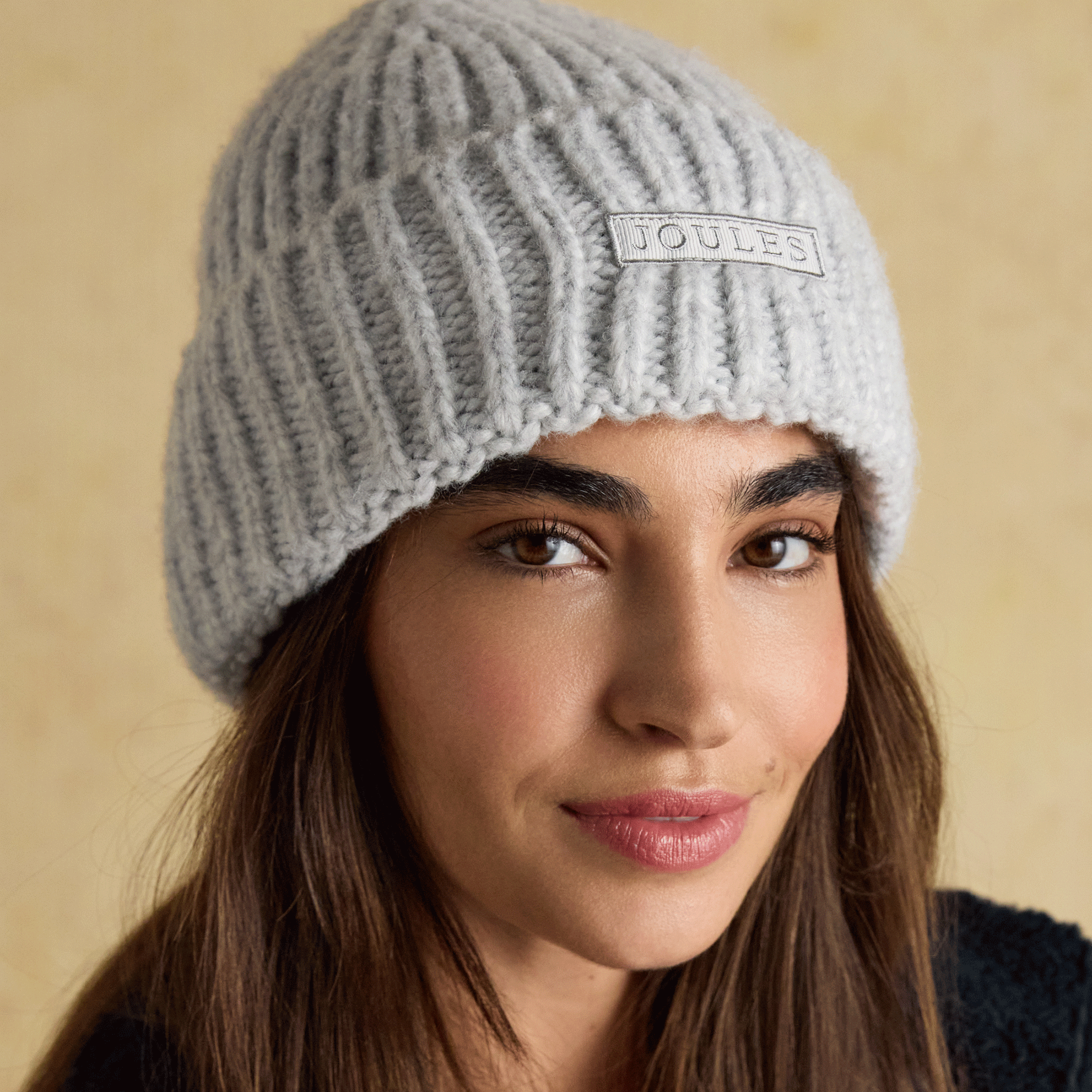 Joules Rosa Beanie Hat Grey