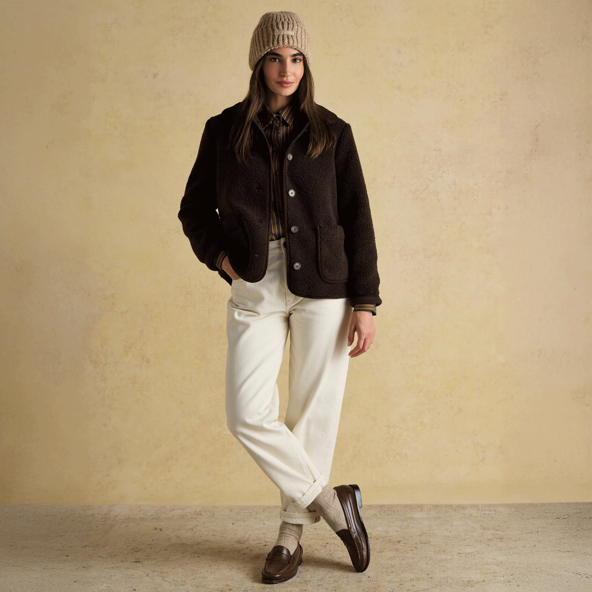 Joules Rosa Beanie Hat Oatmeal