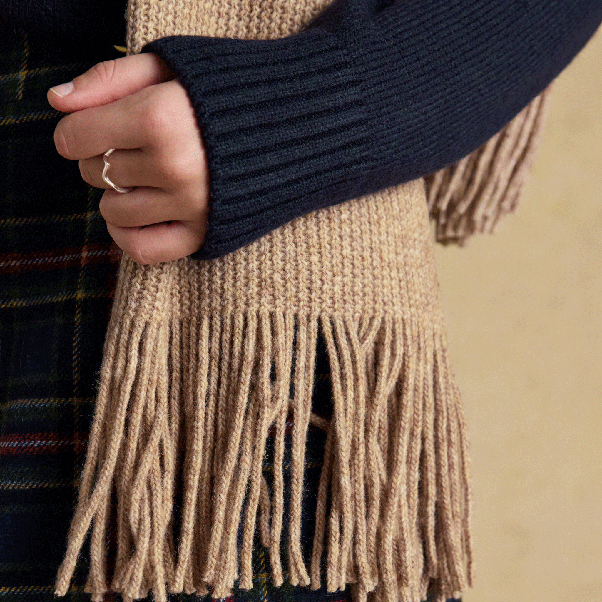 Joules Rosa Knitted Scarf Oatmeal