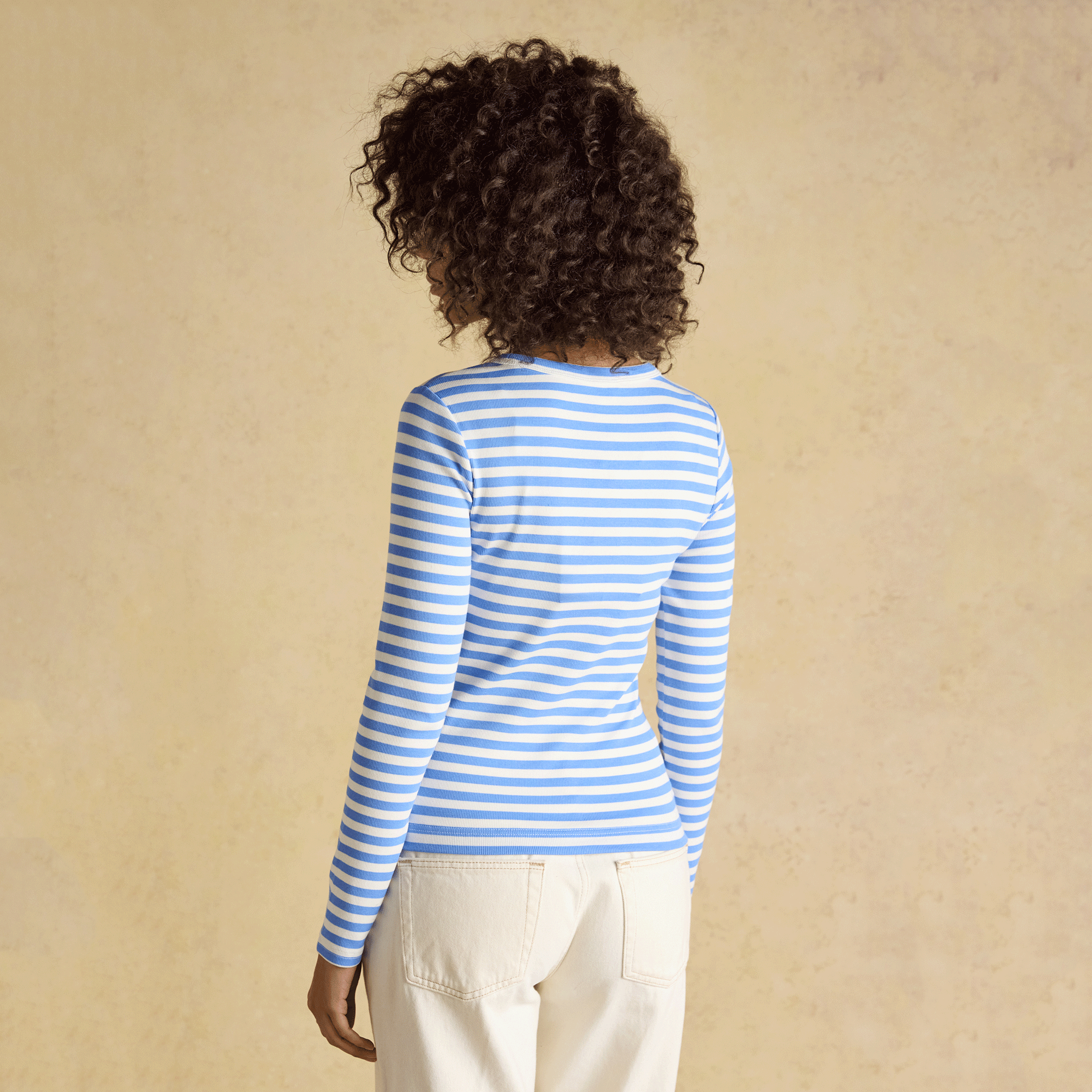 Joules Sophie Long Sleeved Striped T-Shirt in Blue