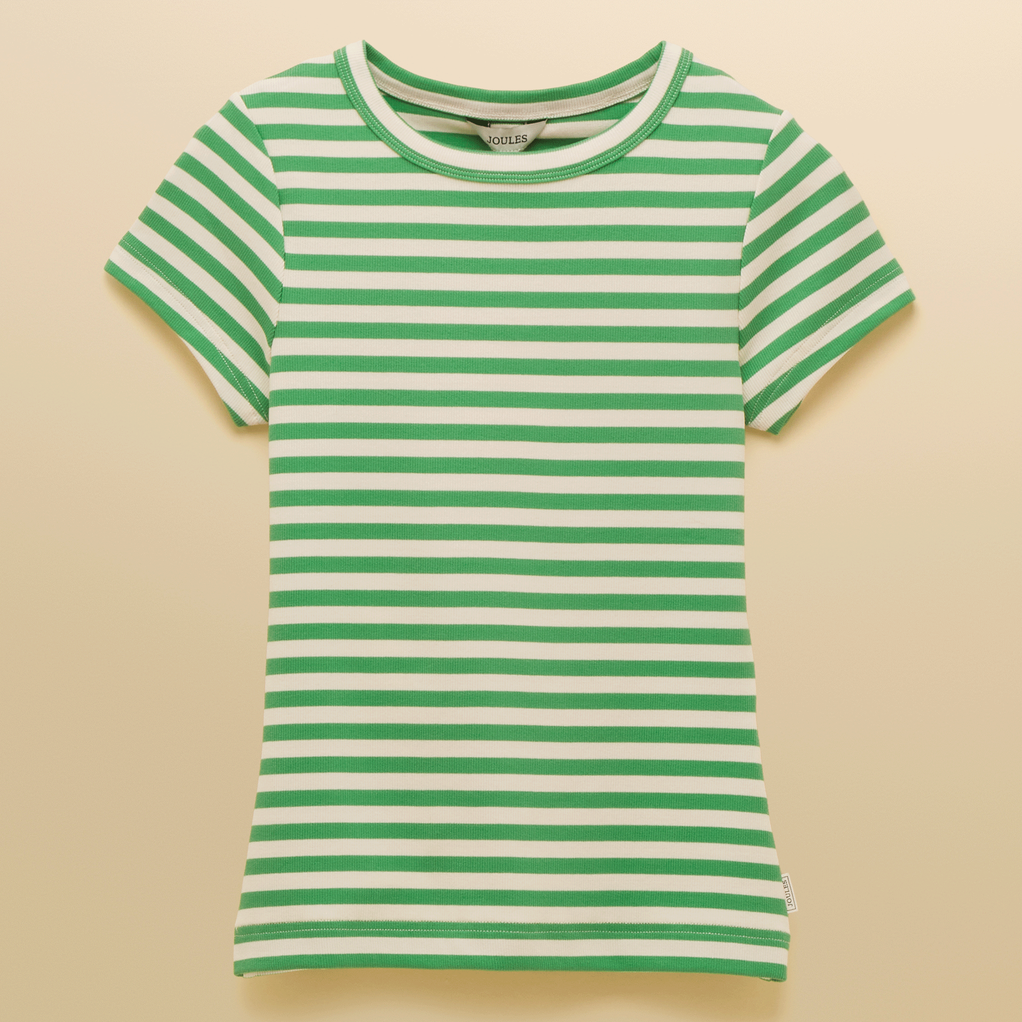 Joules Sophie Short Sleeved Striped T-Shirt in Green