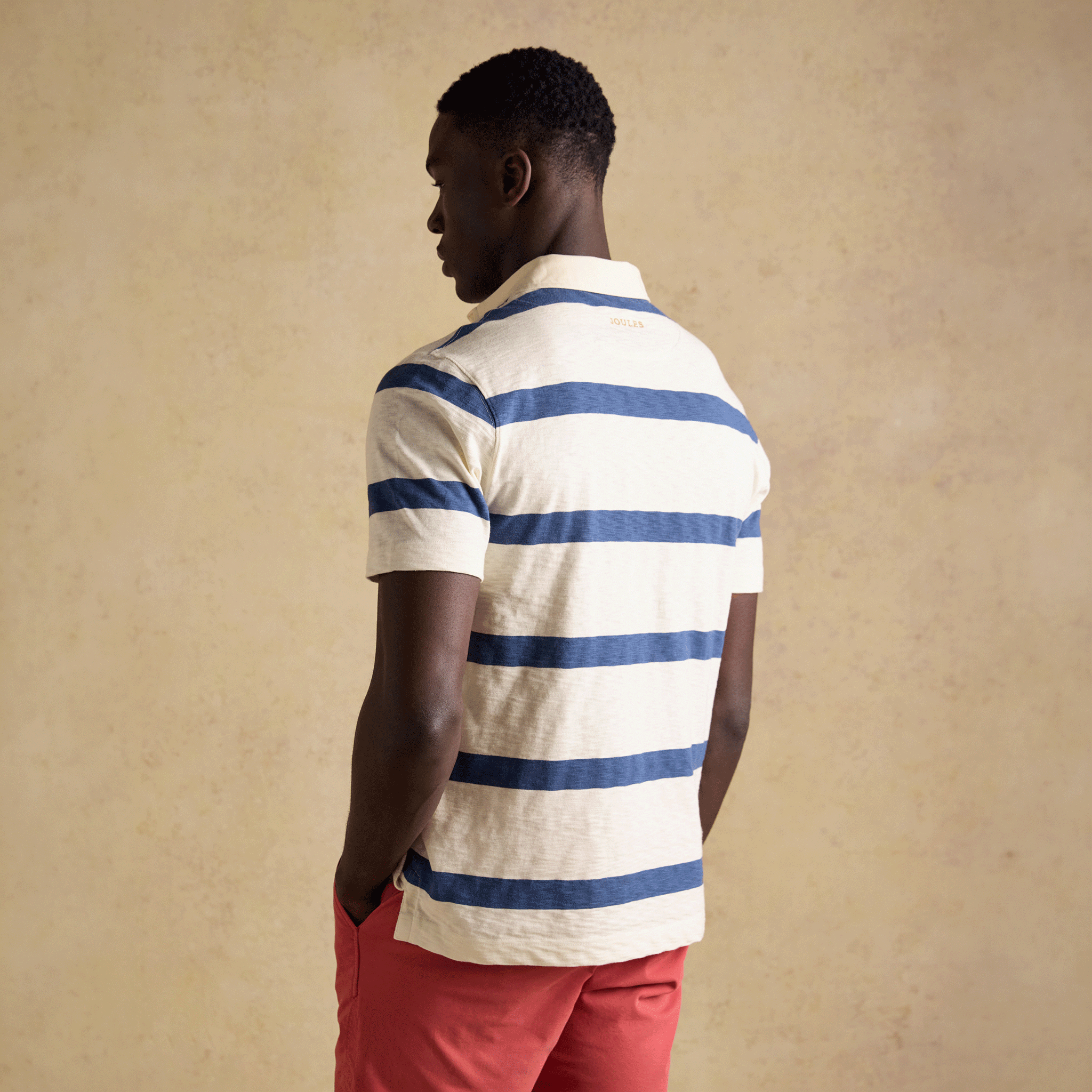 Joules Summer Rugby Shirt Cream-Navy Stripe