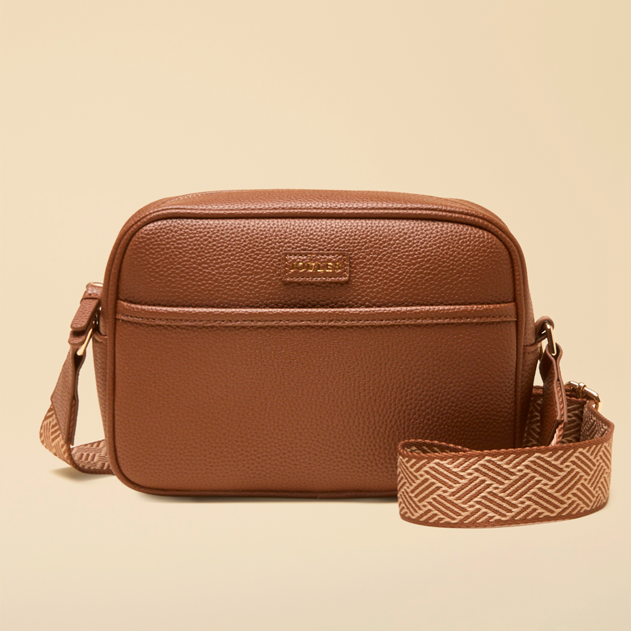 Joules Trent Women’s Faux Leather Cross-Body Bag Tan Brown