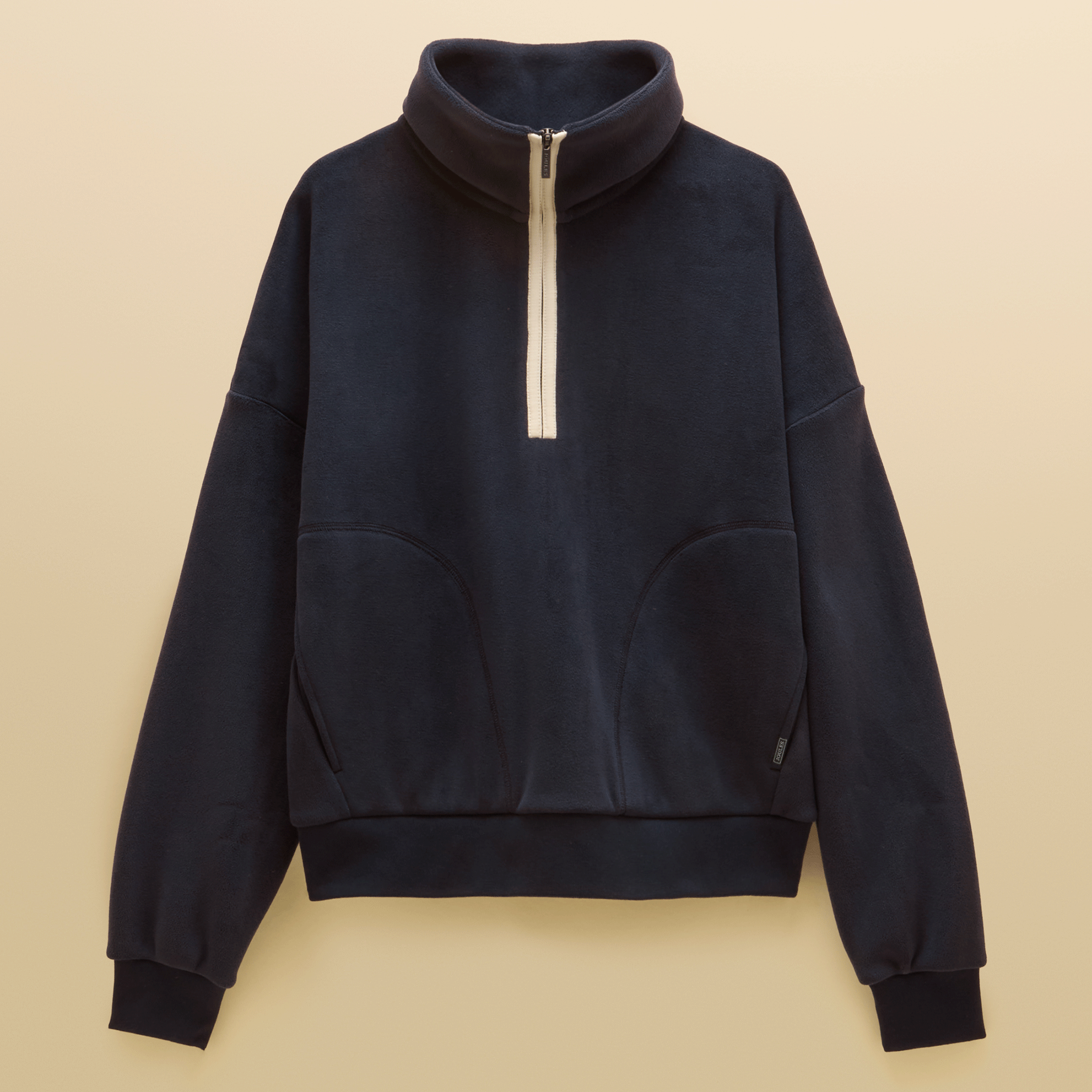 Joules Velvet Quarter Zip Funnel Neck Fleece Navy