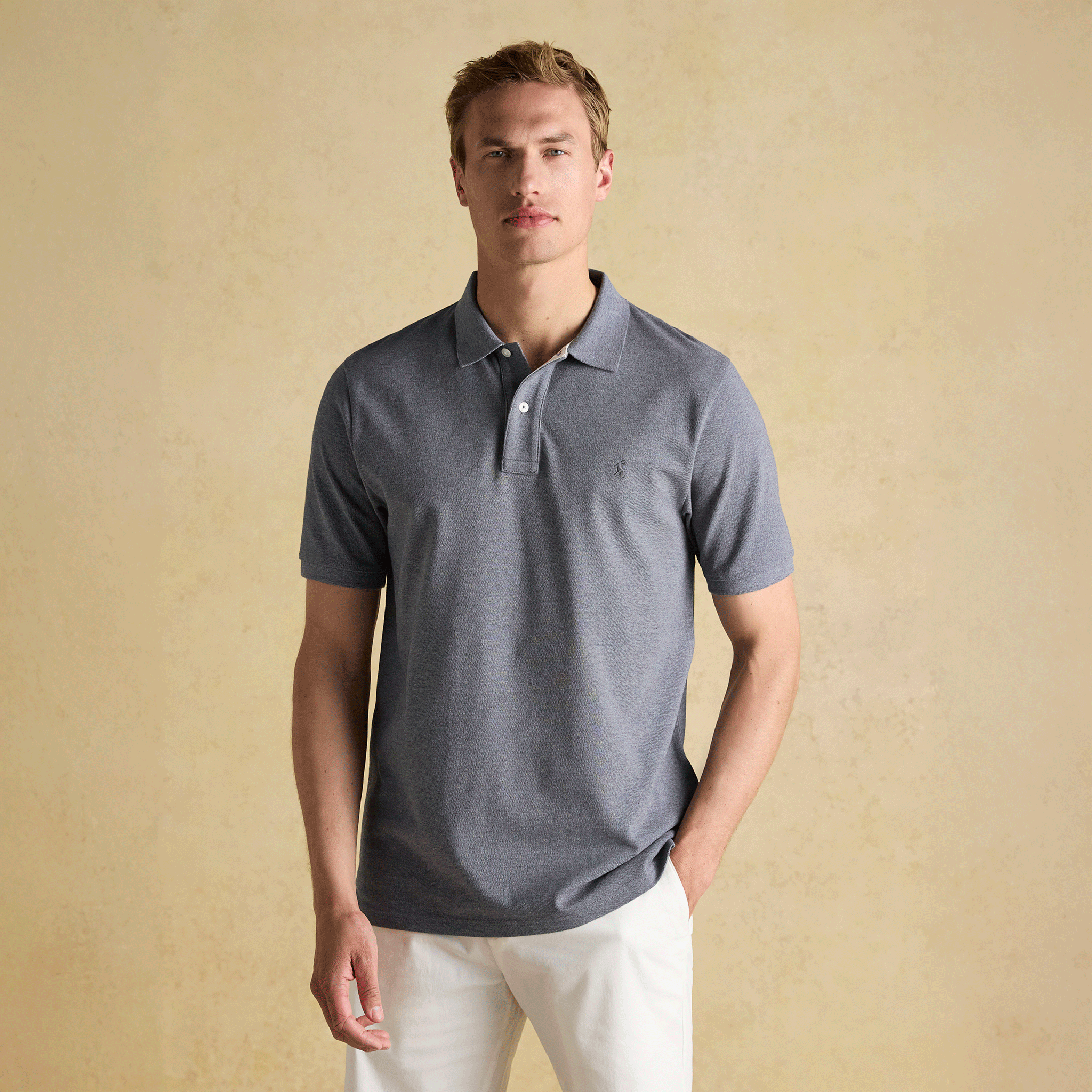 Joules Woody Cotton Pique Polo Shirt Grey