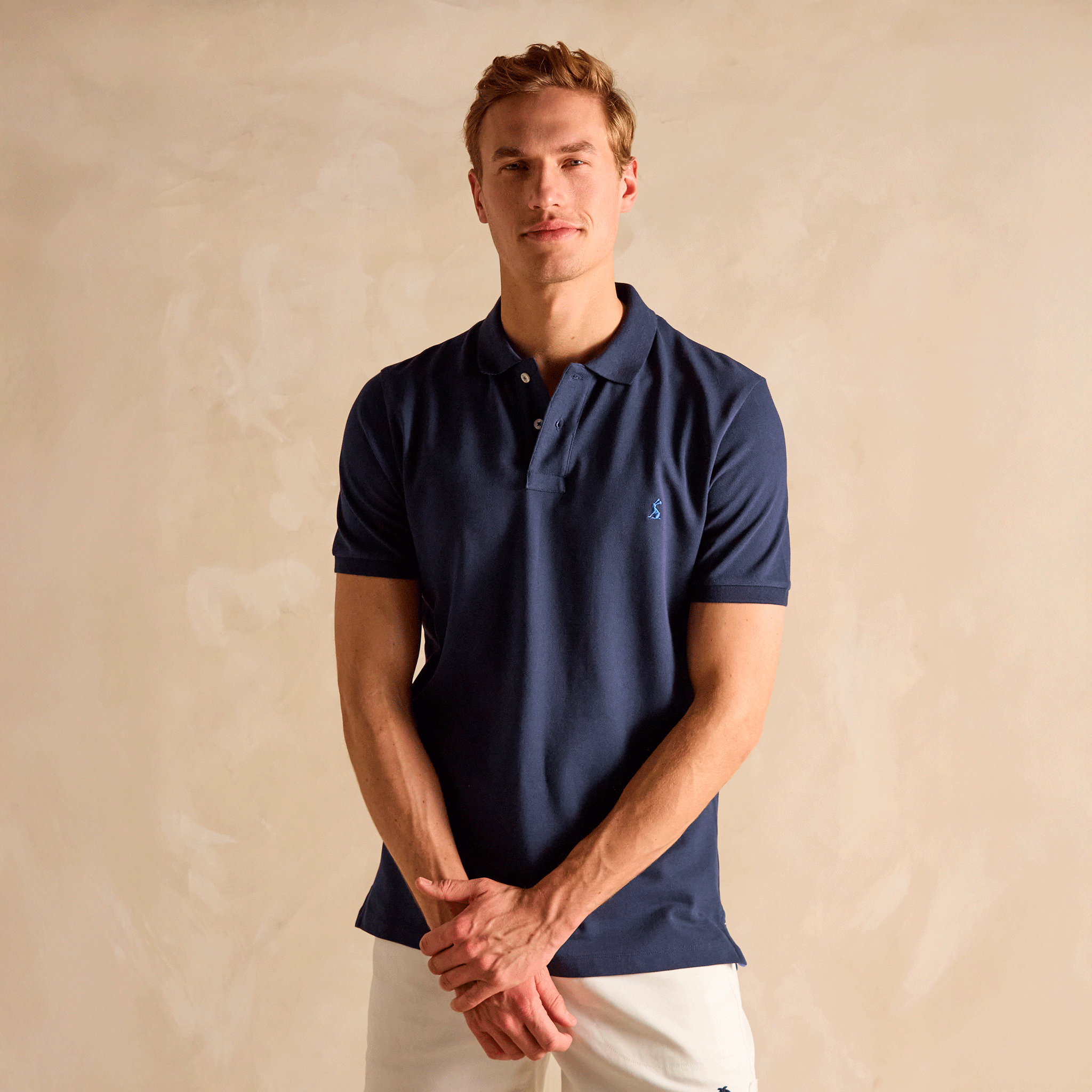 Joules Woody Cotton Pique Polo Shirt Navy