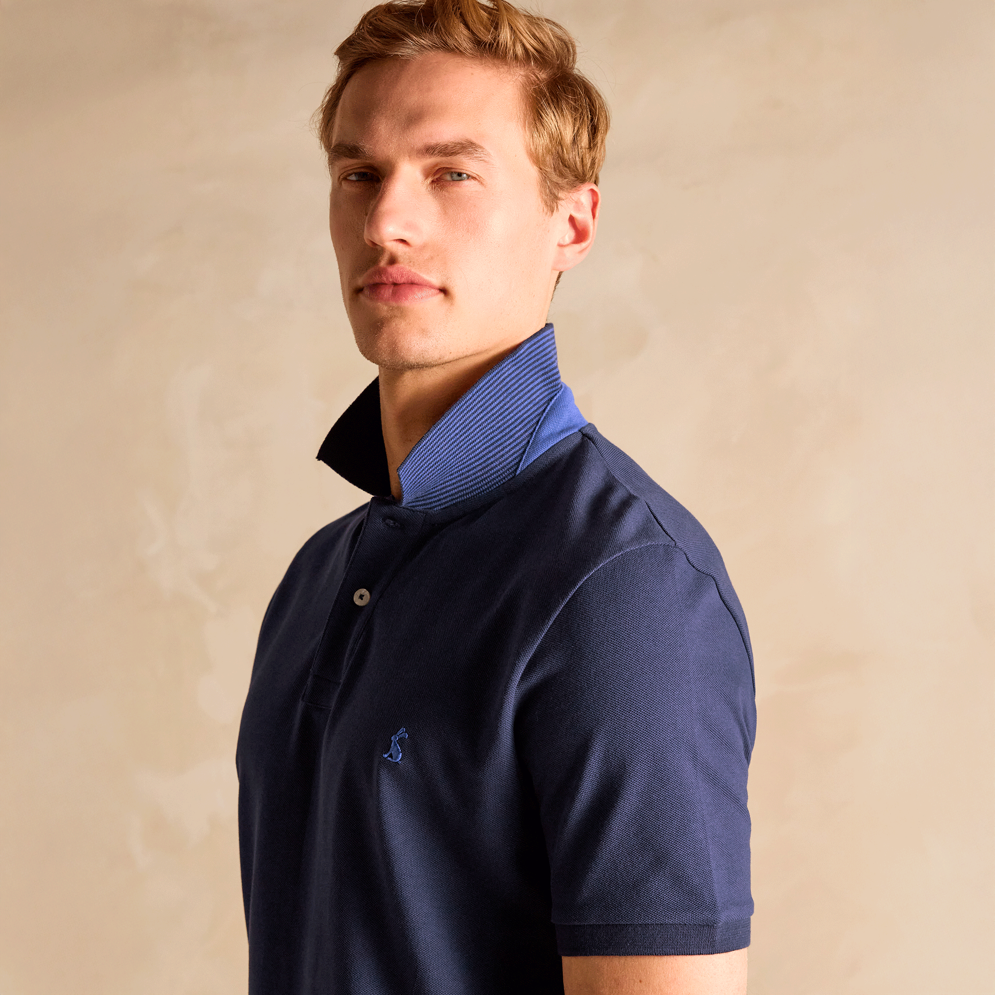 Joules Woody Cotton Pique Polo Shirt Navy
