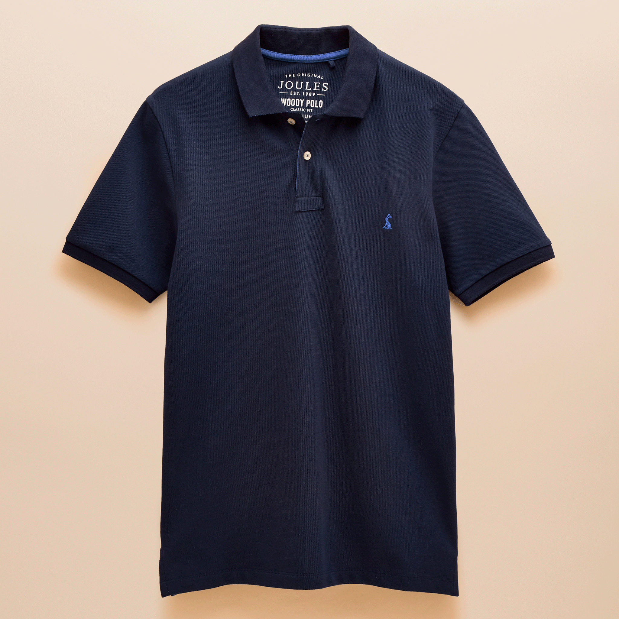 Joules Woody Cotton Pique Polo Shirt Navy