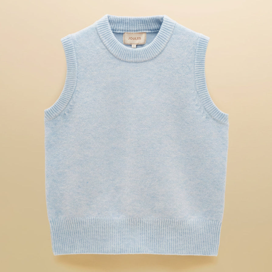 Joules Holly Knitted Vest Pale Blue