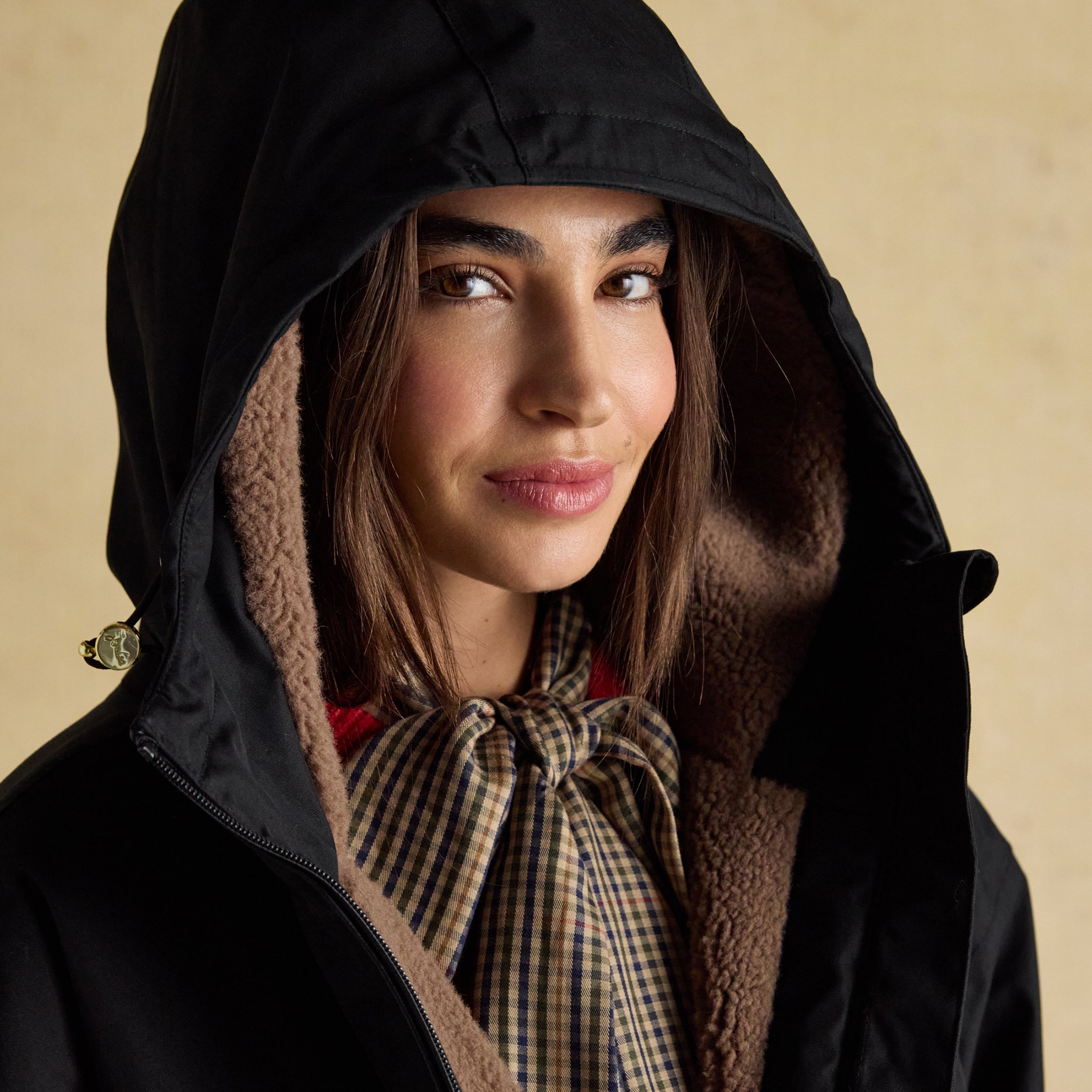 Joules Coverwell Fleece Lined Waterproof Coat in Black