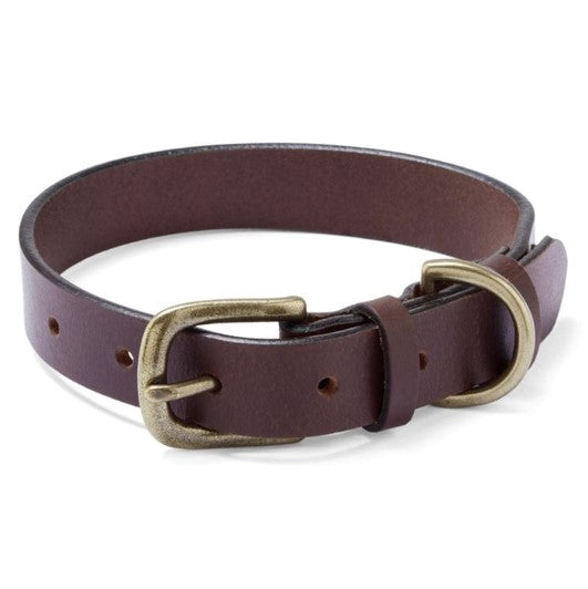 Le Chameau Leather Dog Collar Marron Fonce 1