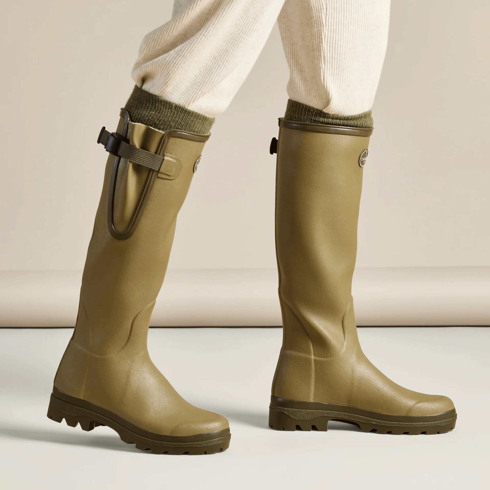 Le Chameau Women's Vierzon Jersey Lined Boots Vert Vierzon