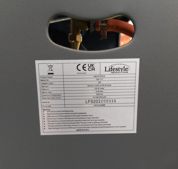 Lifestyle Living Flame Gas Cabinet Heater 3.4kw 2