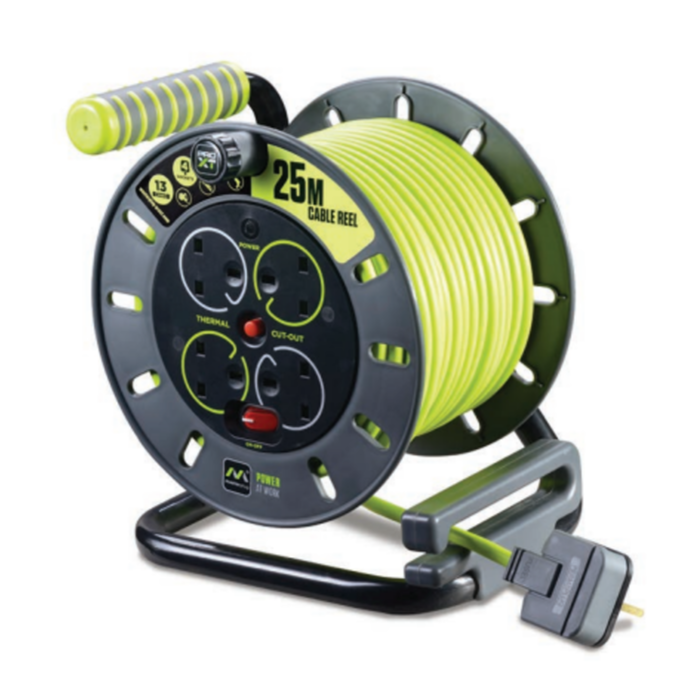 Masterplug Pro-XT 13A Open Cable Reel 25m 1