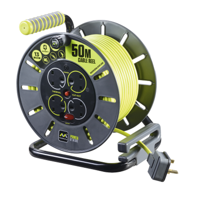 Masterplug Pro-XT 13A Open Cable Reel 50m 1