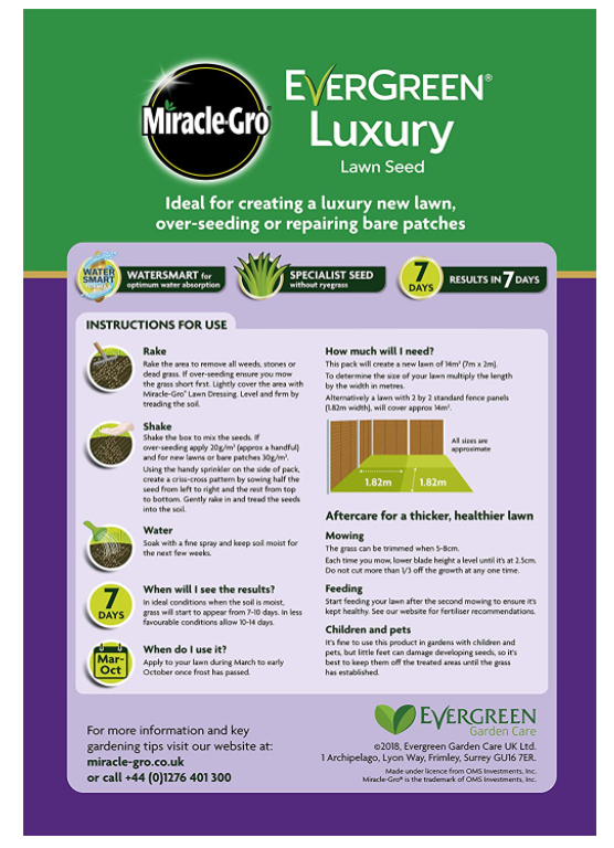 Miracle Gro EverGreen Luxury Lawn Seed 420g 2