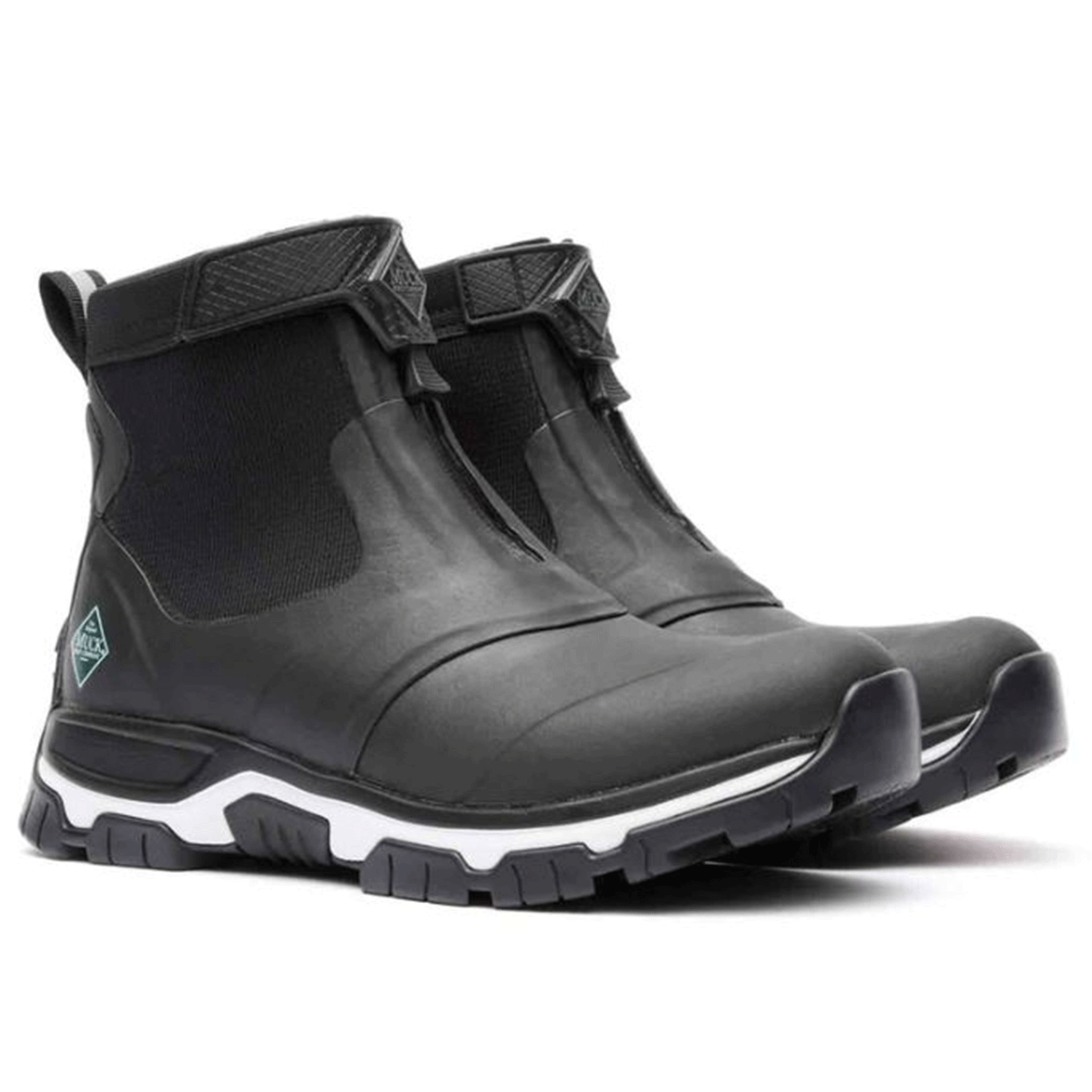Muck Boot Women's Apex Mid Zip Ankle Boots Black-White