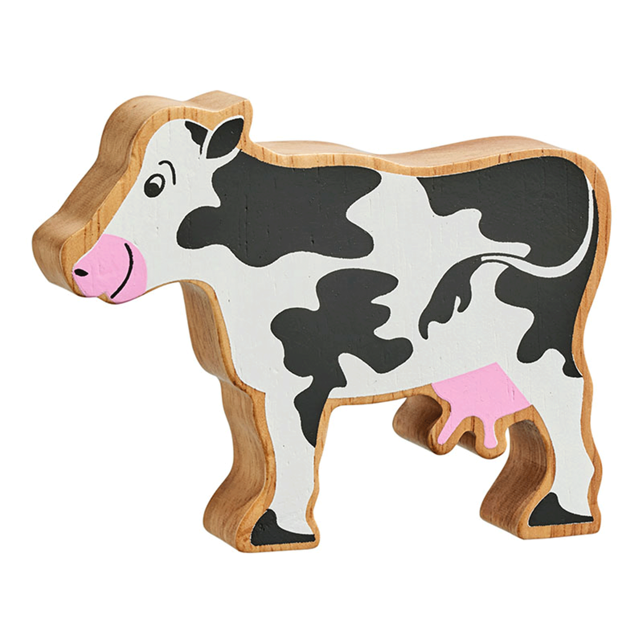 Lanka Kade Wooden Cow Toy Black & White