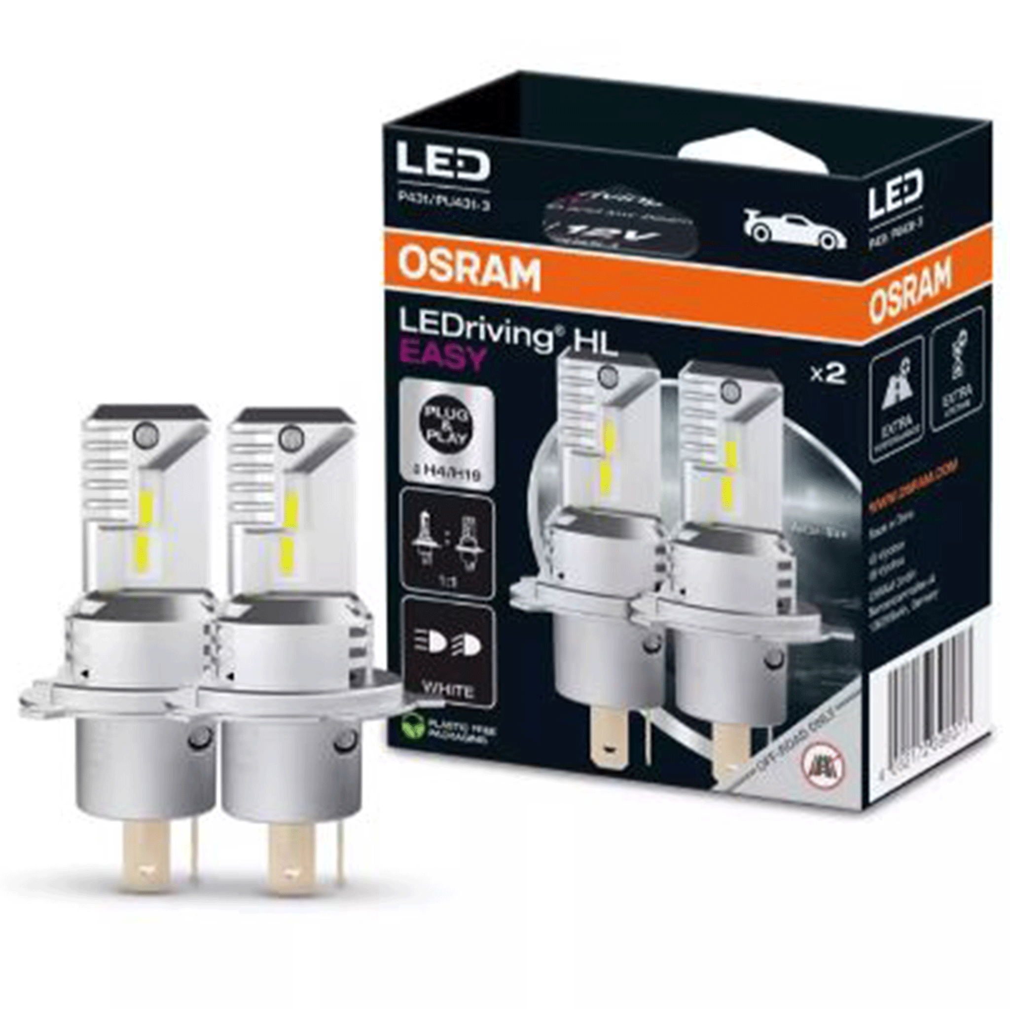 Osram Automotive LEDriving HL Easy H4/H19 Headlamp Bulbs 2 Pack