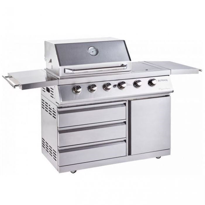 Outback Signature Pro 4 Burner Hybrid BBQ Stainless Steel 1