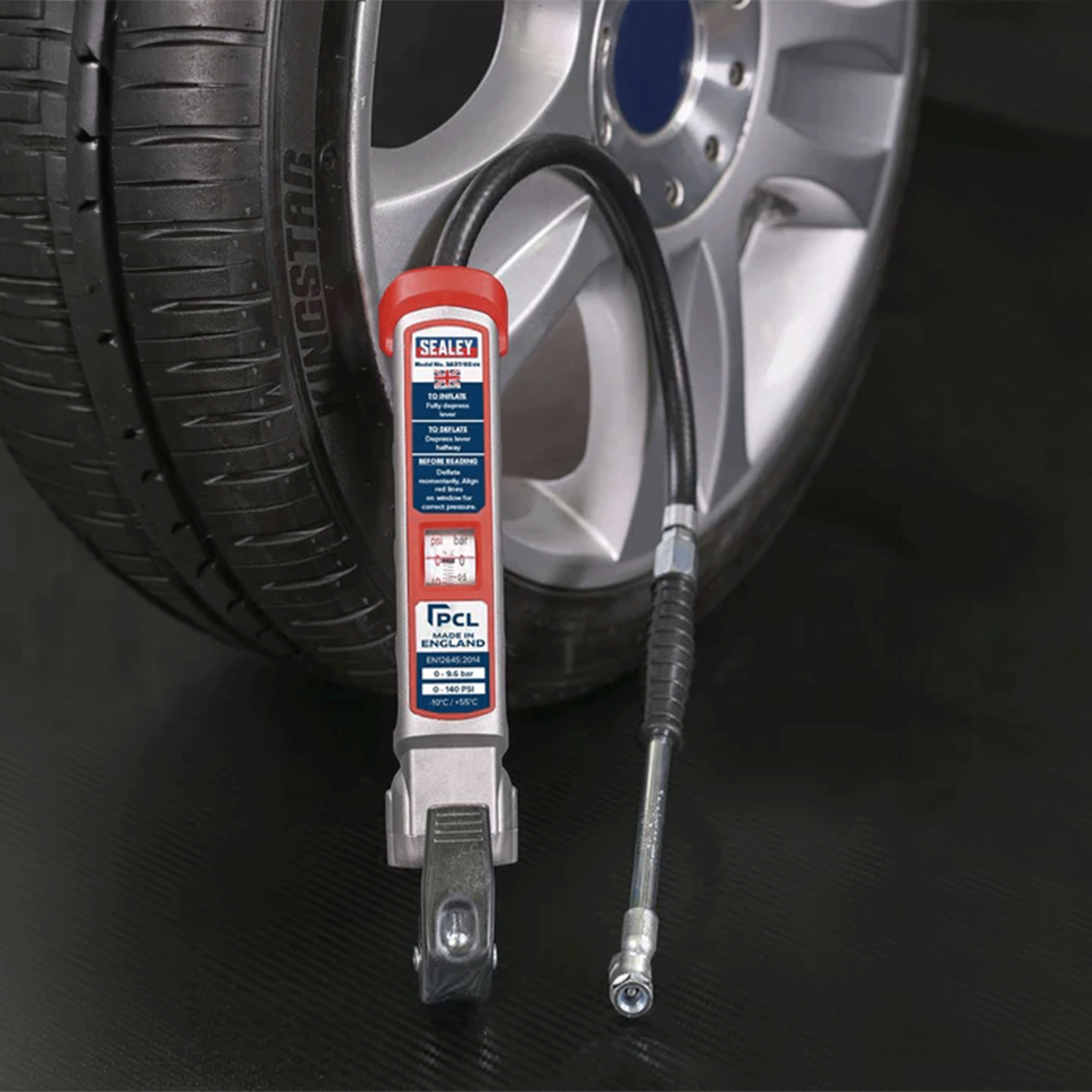 PCL Professional Tyre Inflator with Twin Push-On Connector