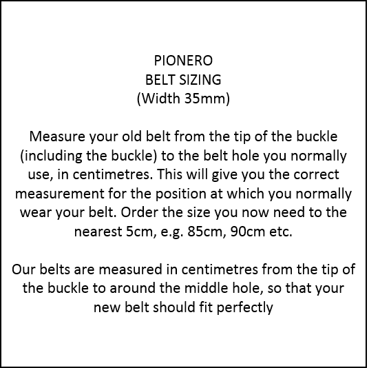 Pioneros Belt Sizing