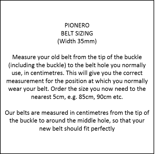 Pioneros Belt Sizing