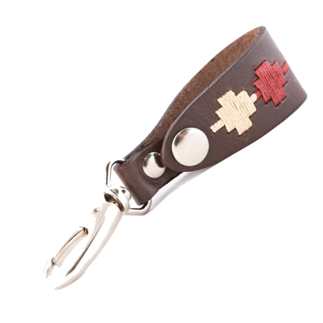Pioneros Key Holder Burgundy-Cream 1