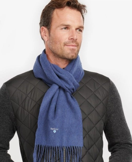 Barbour Plain Lambswool Scarf Navy