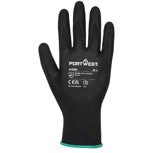 Portwest A335 Dermi-Grip NRP15 Nitrile Sandy Glove Black 2