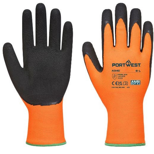 Portwest A340 - Hi-Vis Latex Grip Glove Orange-Black 3