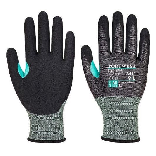 Portwest A661 CS Cut E18 Nitrile Gloves Black 1