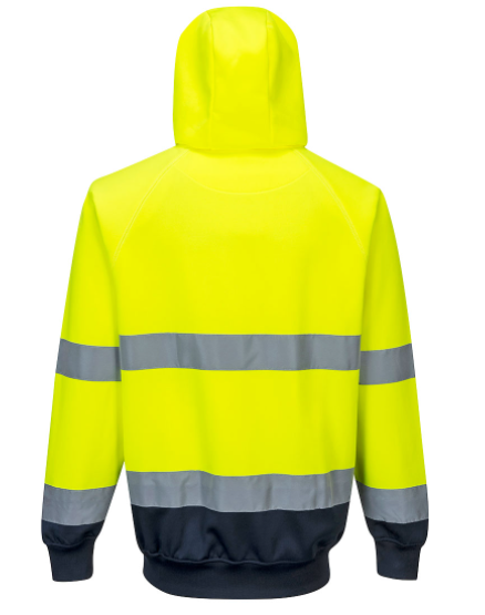 Portwest B316 Two Tone Hooded Sweatshirt Yellow-Navy 2