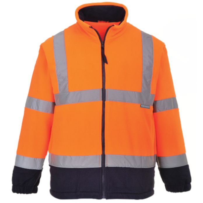 Portwest F301 H-Vis Two Tone Fleece Jacket Orange-Navy 1