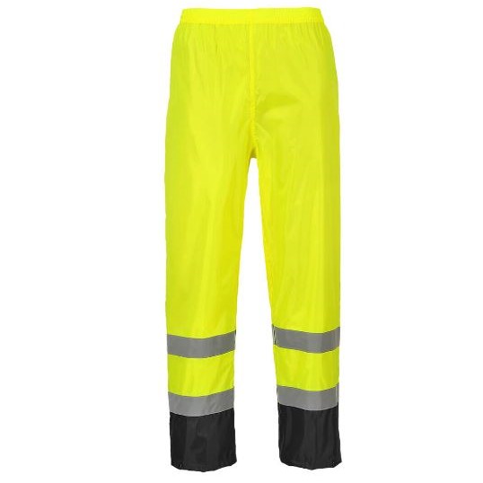 Portwest H444 Hi-Vis Contrast Classic Rain Trousers Yellow-Black