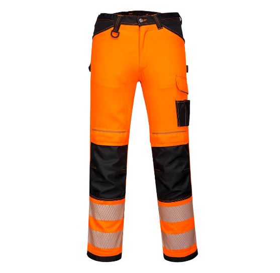 Portwest PW385 Hi-Vis Women's Stretch Work Trousers Orange-Black 1