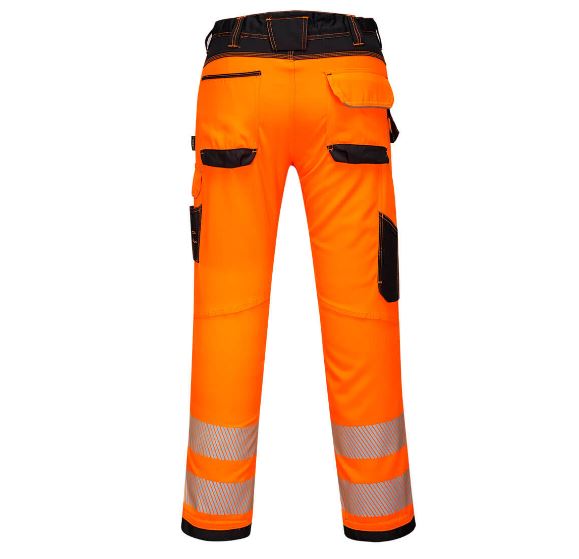 Portwest PW385 Hi-Vis Women's Stretch Work Trousers Orange-Black 2