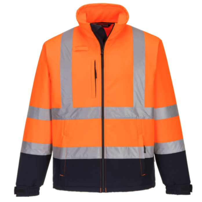 Portwest S425 Hi-Vis Contrast Softshell Jacket Orange-Navy 1