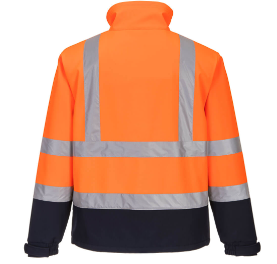 Portwest S425 Hi-Vis Contrast Softshell Jacket Orange-Navy 2