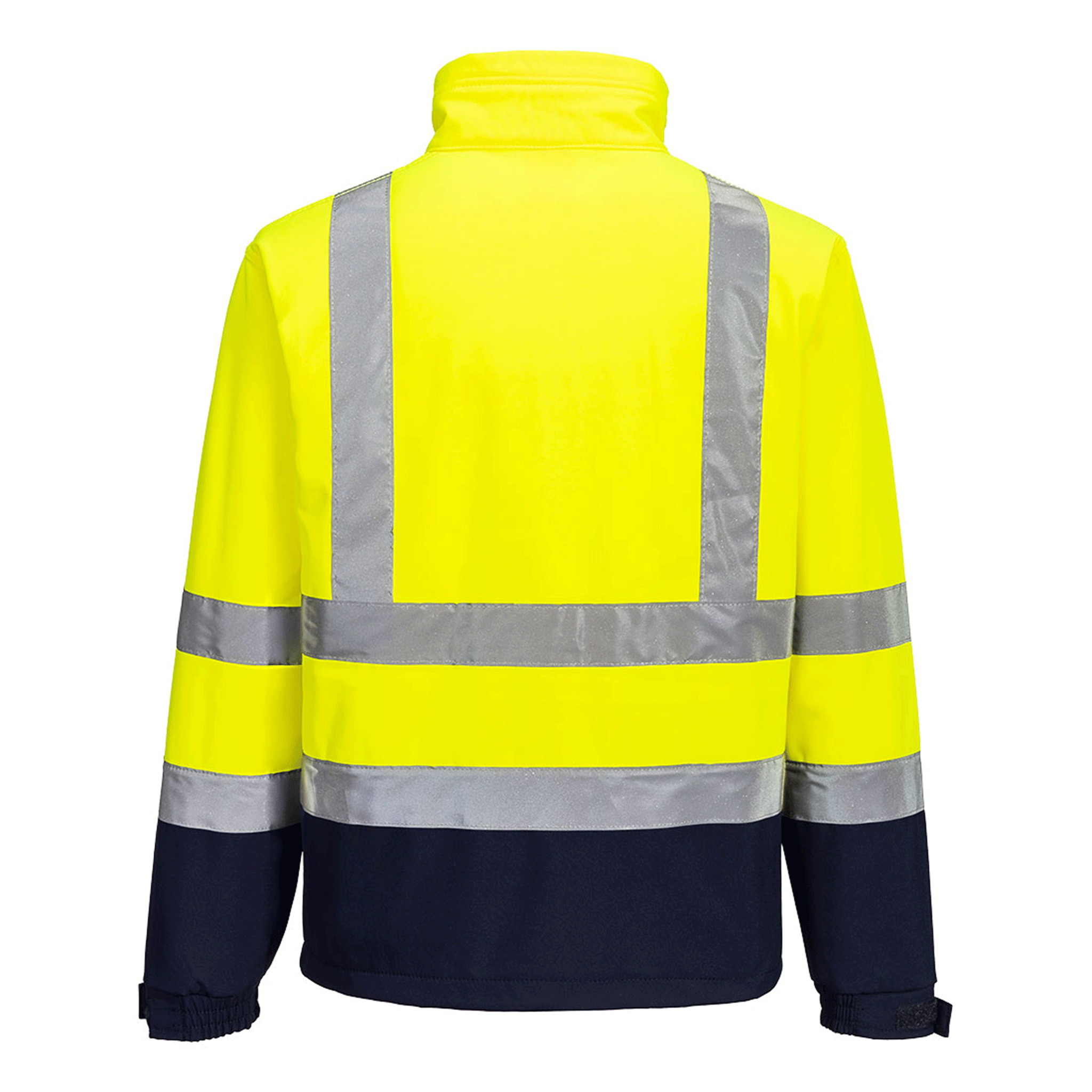 Portwest S425 Hi-Vis Contrast Softshell Jacket in Yellow & Navy