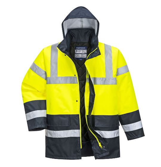 Portwest S466 Hi-Vis Contrast Winter Traffic Jacket Yellow 2