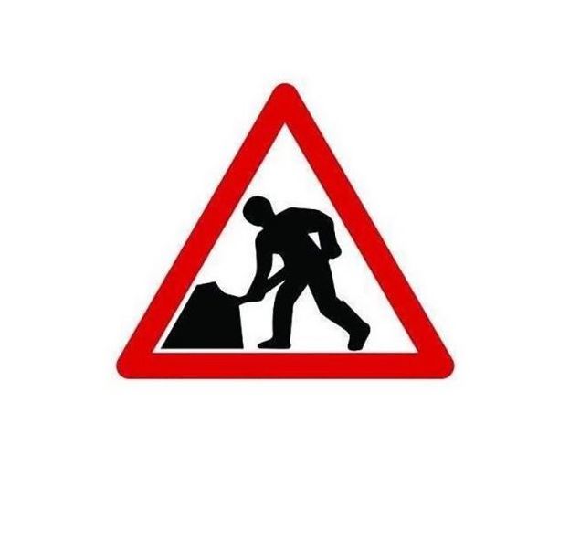 Quasar 600mm Person at Work Roll Up Sign 2