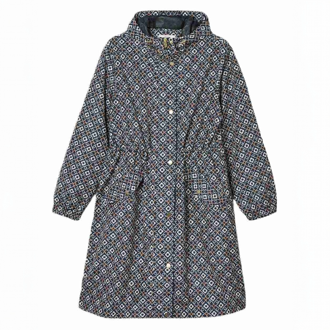 Joules Holkham Waterproof Packaway Raincoat Flower Geo
