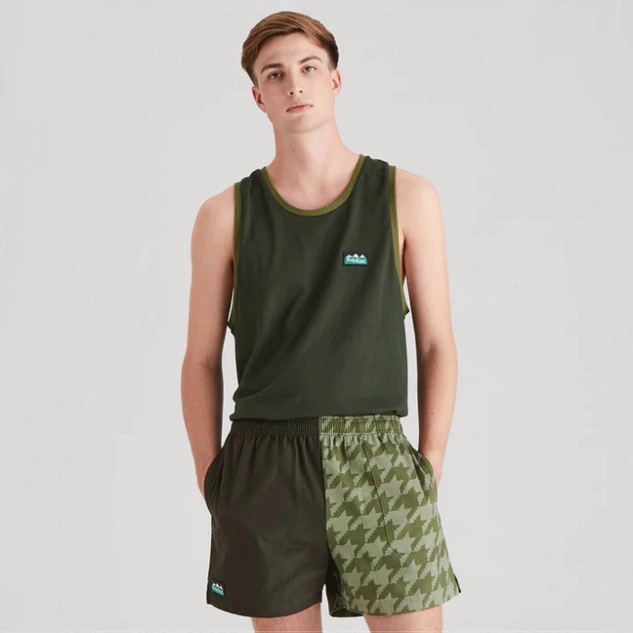 Ridgeline Backslider Shorts Deep Forest Print