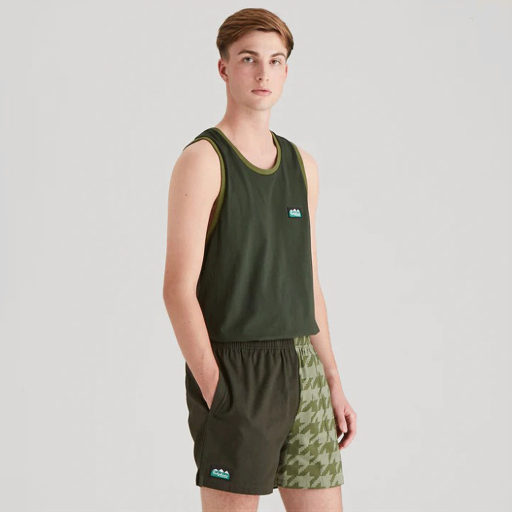 Ridgeline Backslider Shorts Deep Forest Print